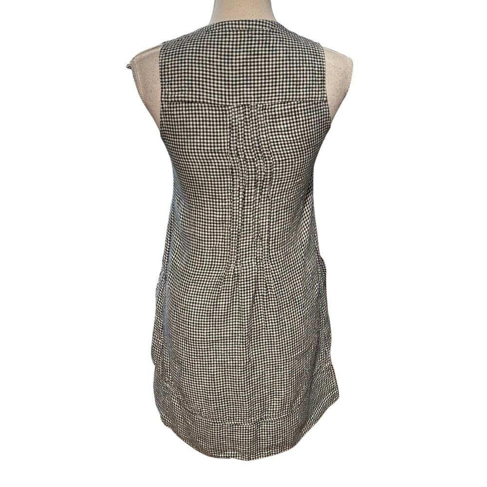 Quince Sleeveless Gingham Swing Dress 100% Linen - Picture 4 of 7
